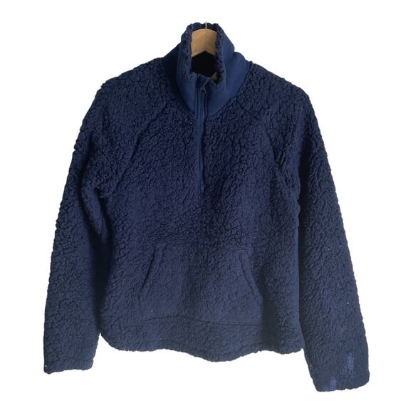 Z by Zella Fuzzy Sherpa Pullover Sweatshirt Blue SZ S - Picture 1 of 7